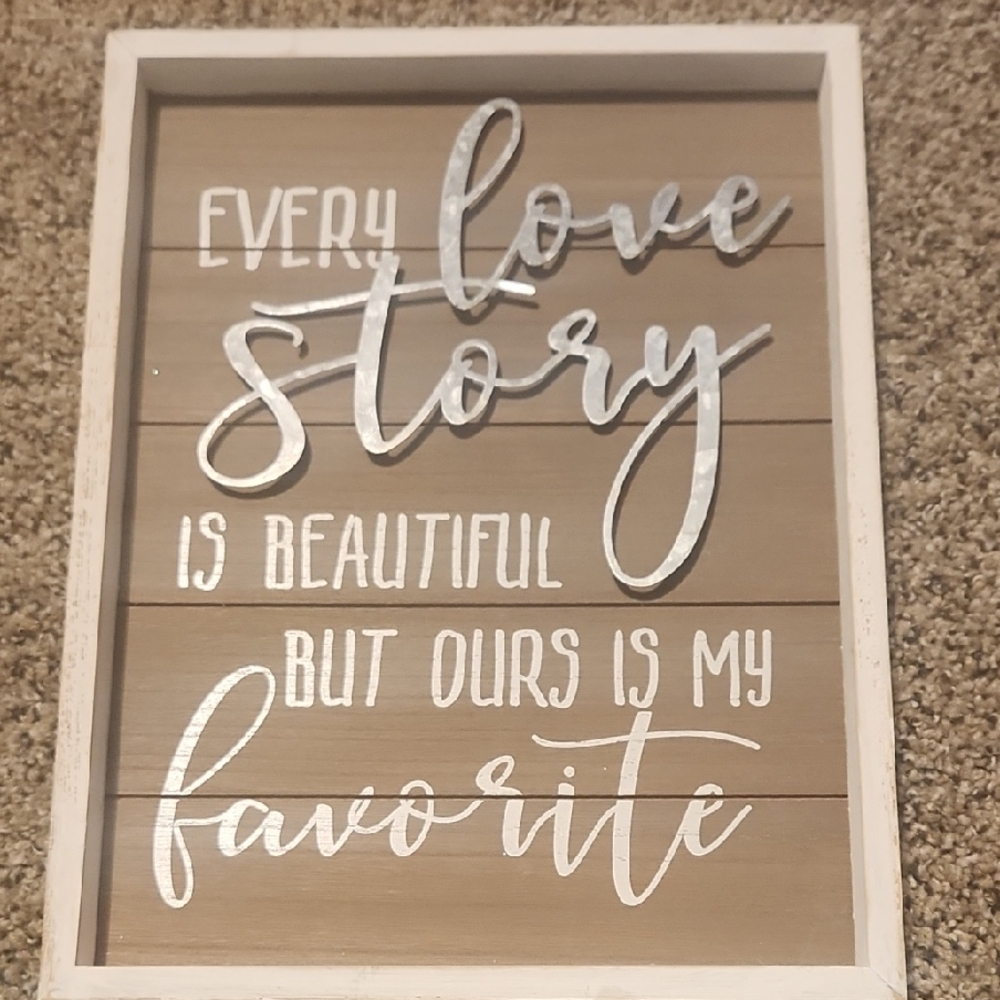 Hobby Lobby Love Story Wall Art - Silver and Brown